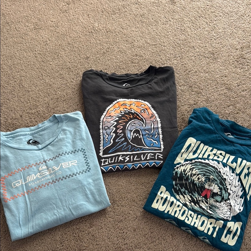 Quiksilver Kids Short Sleeve Tees - Blue, Black, Teal